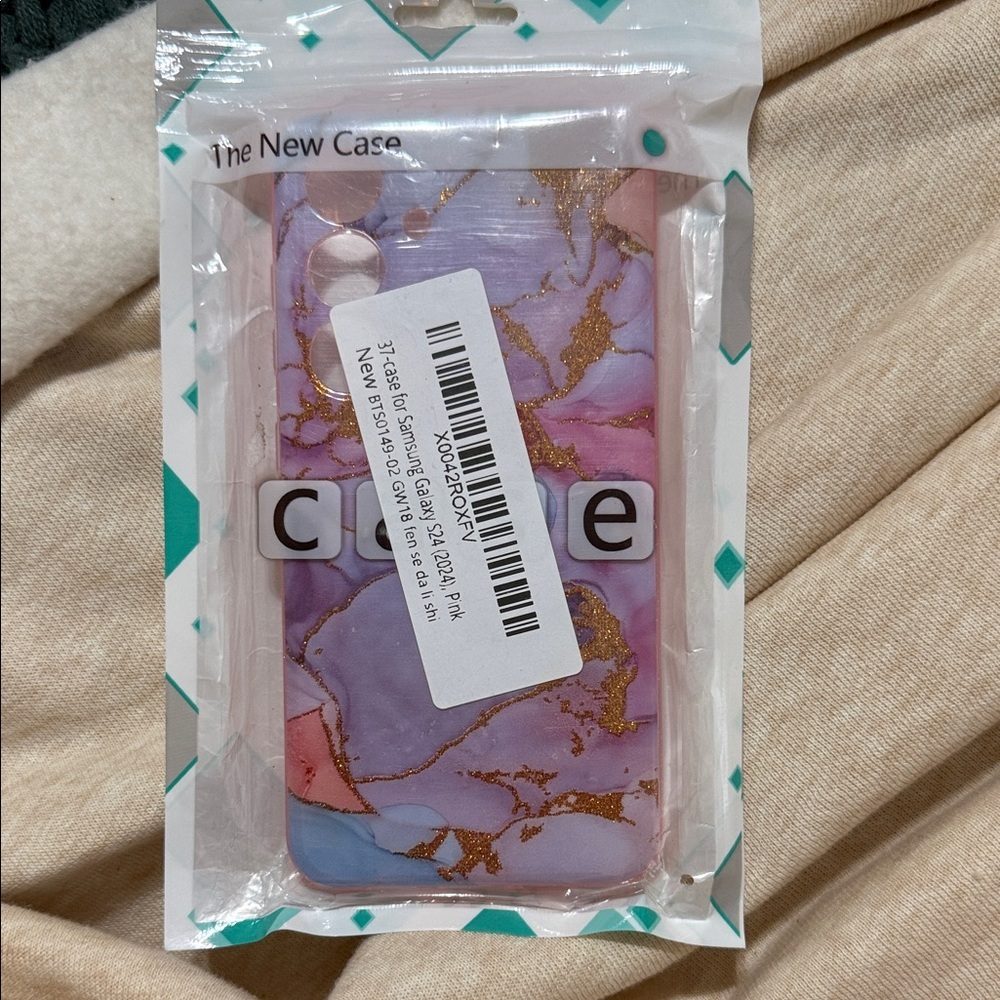 Marble Design Phone Case - Pink and Gold - Samsung Galaxy S24